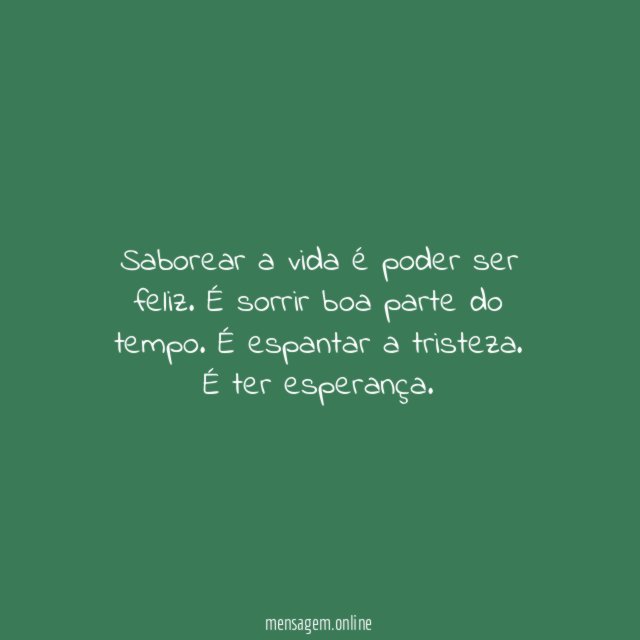 Saborear a vida
