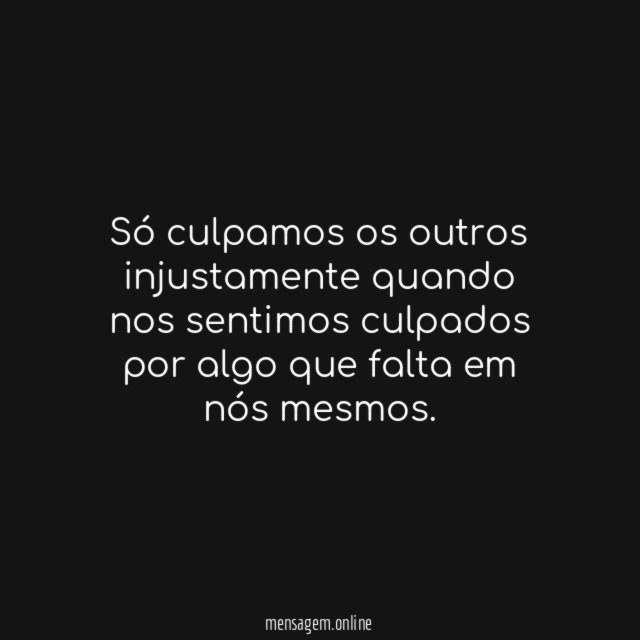 Culpando os outros?