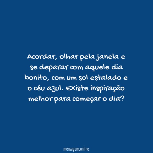 Os dias de sol