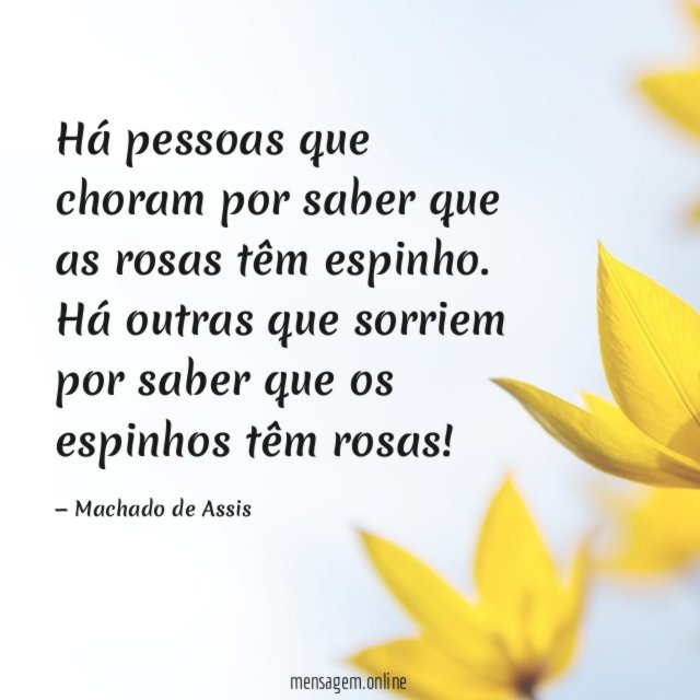 Há pessoas que choram por saber que as rosas têm espinho