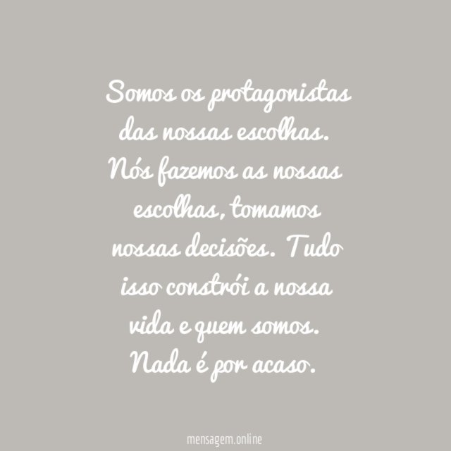 Somos os protagonistas