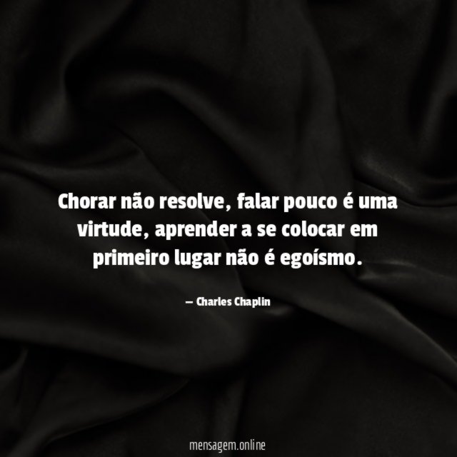 Chorar não resolve