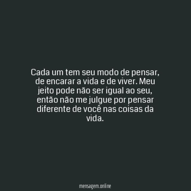 Eu penso diferente