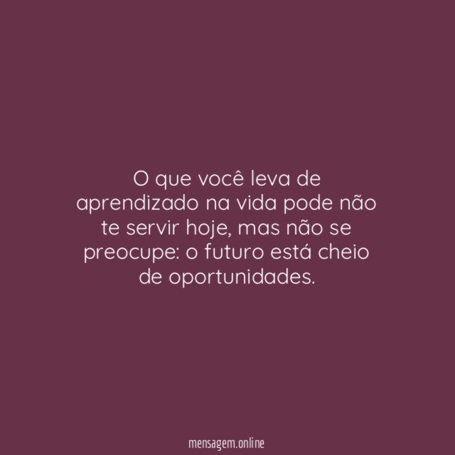 Futuro cheio de oportunidades