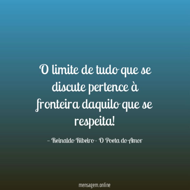 O limite de tudo que se discute pertence