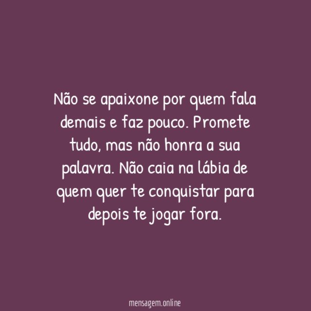 Quem não cumpre promessas