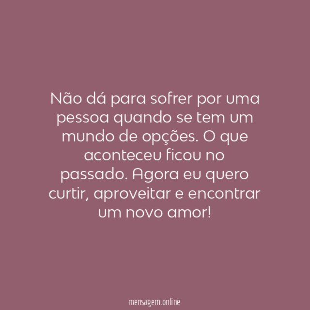 O passado ficou para trás