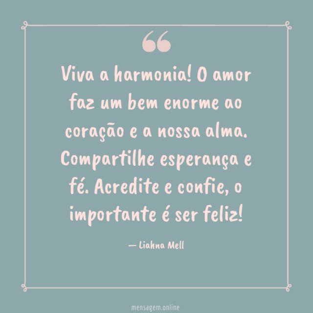 Viva a harmonia