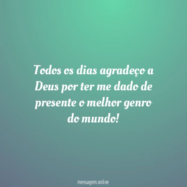 O meu genro querido e os seus defeitos