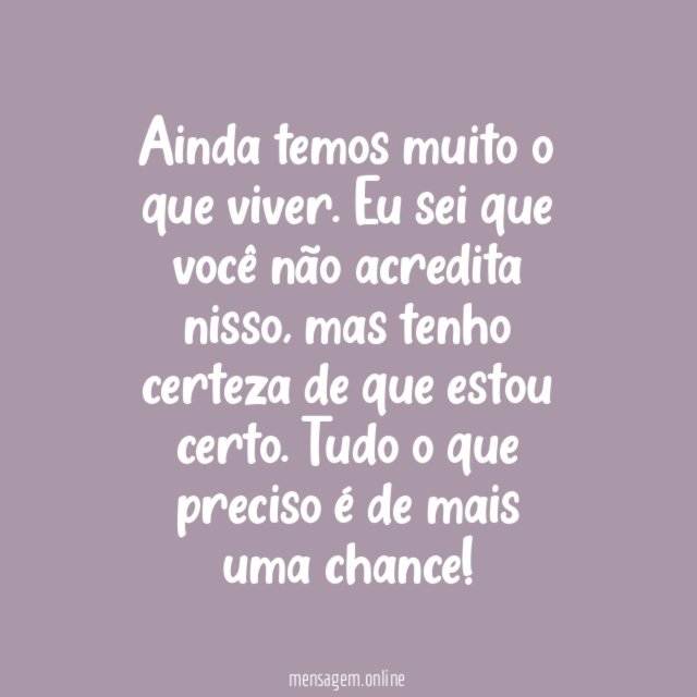 Nossa história não acabou