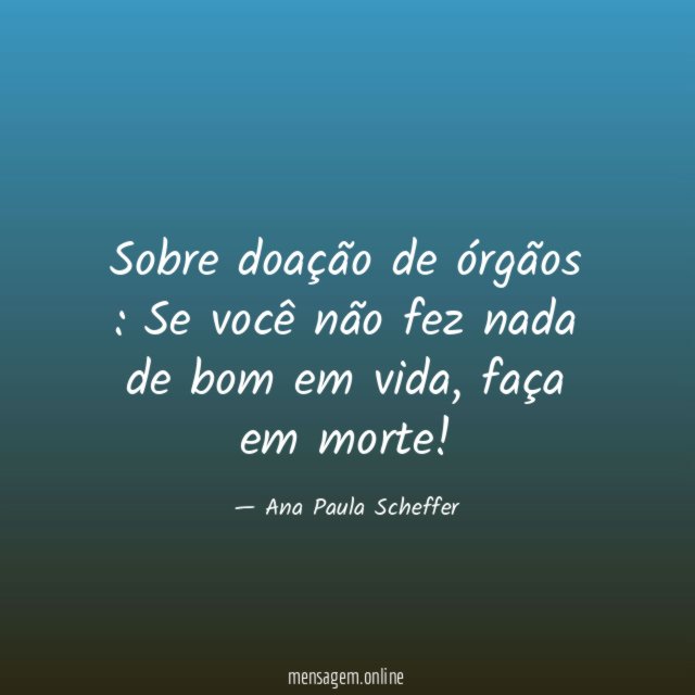 Sobre doação de órgãos