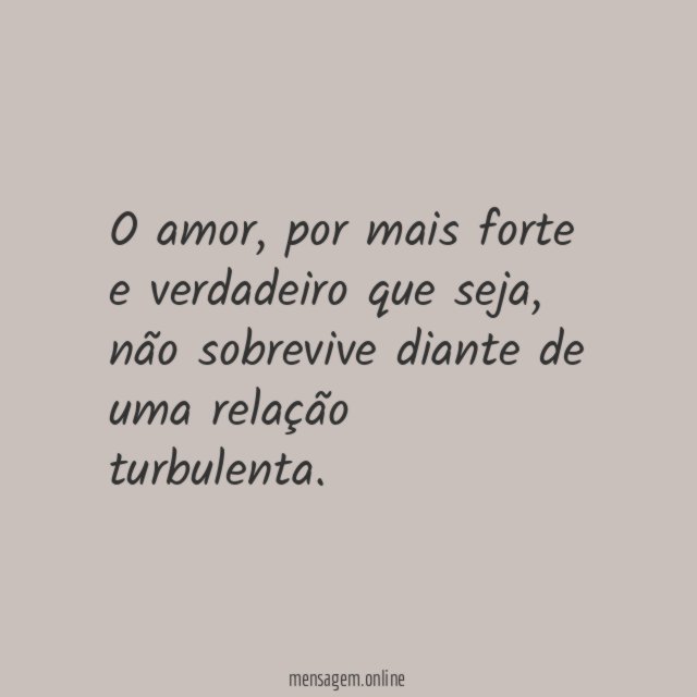 O amor não sobrevive