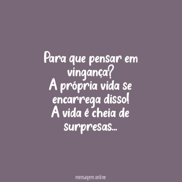 Vingança da vida