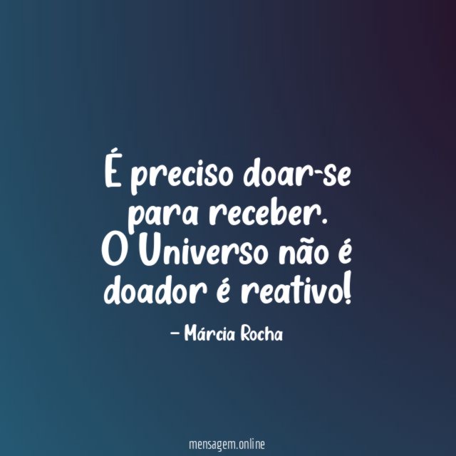 É preciso doar-se para receber