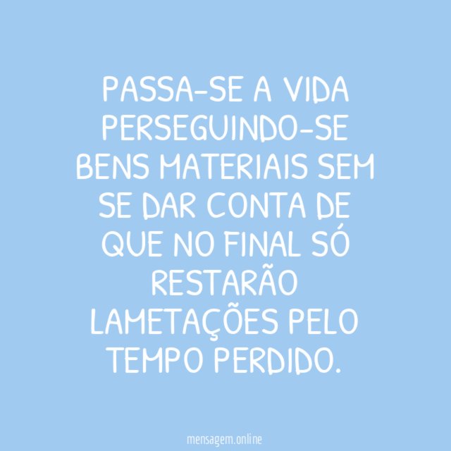 No final é só você!