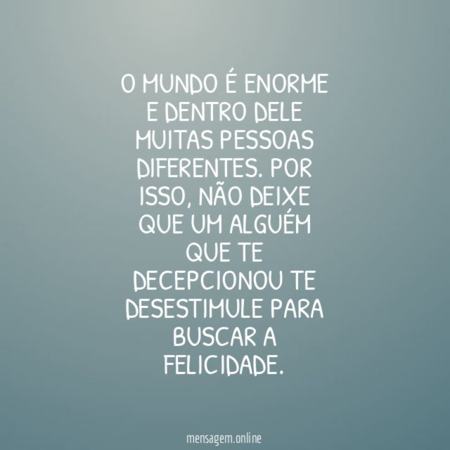 O mundo é enorme