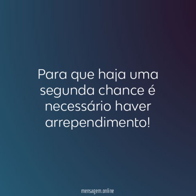 Tem que haver arrependimento