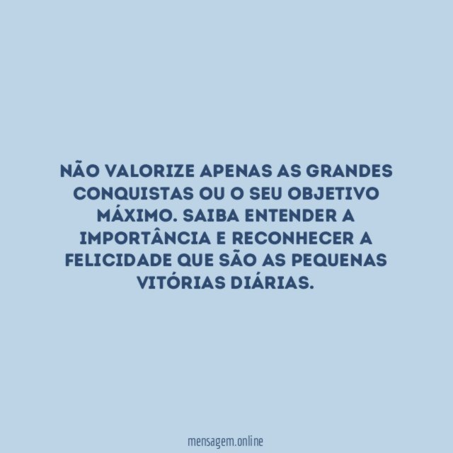 Pequenas conquistas