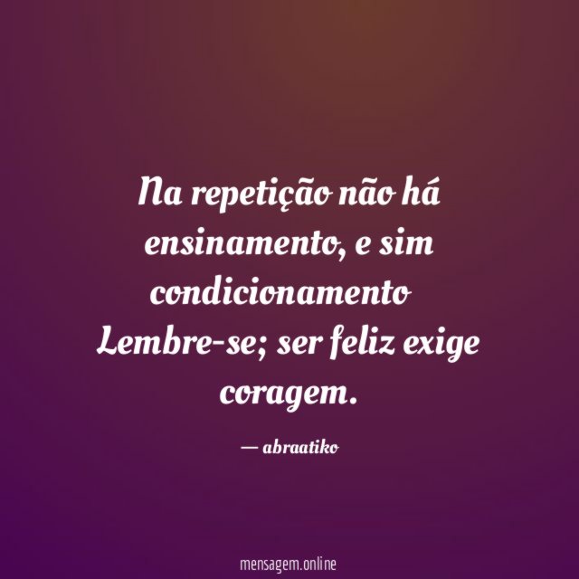 Na repetição não há ensinamento