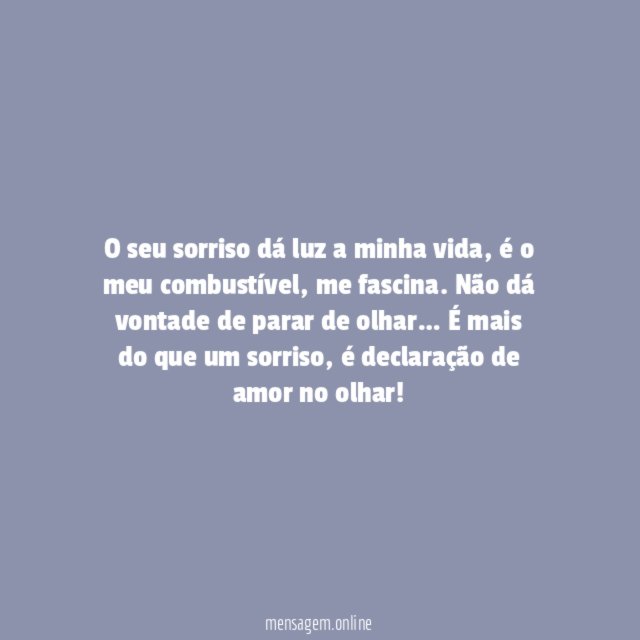 Seu sorriso me ilumina