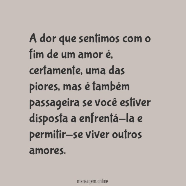 A dor de um fim