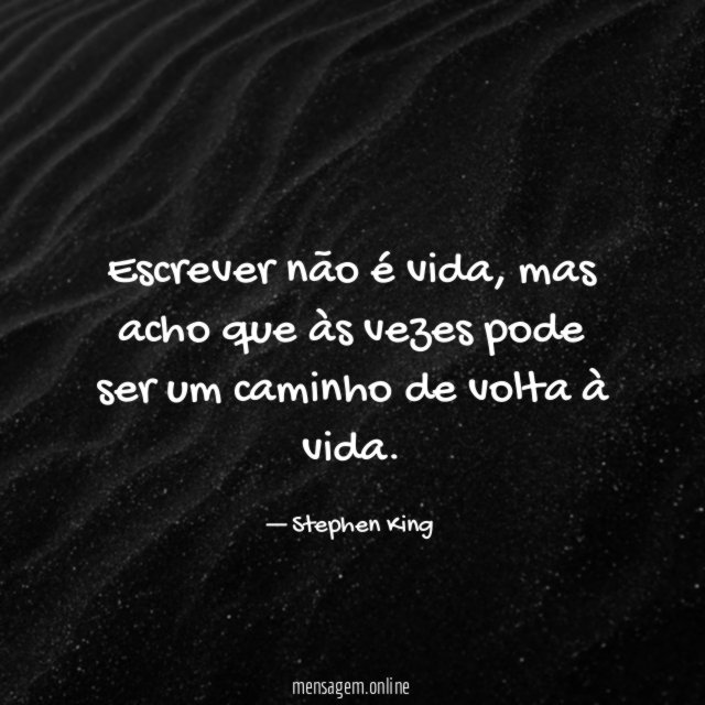 Escrever não é vida