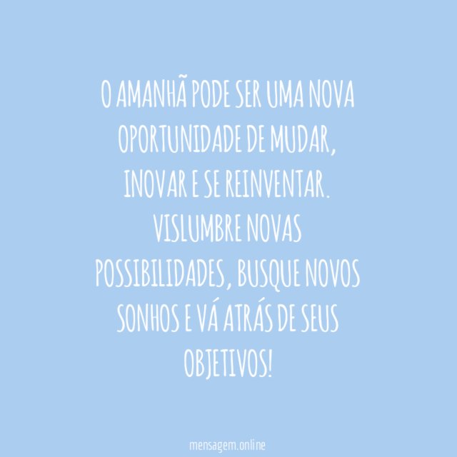 Confie no amanhã