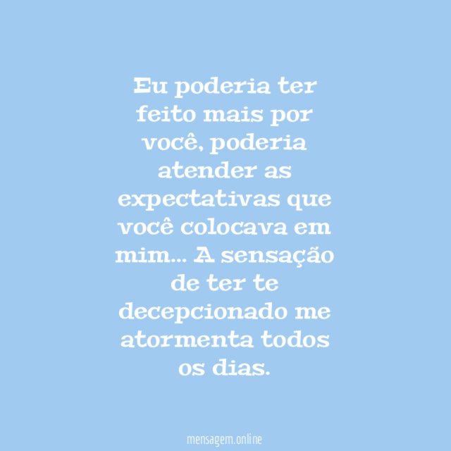 Eu te decepcionei