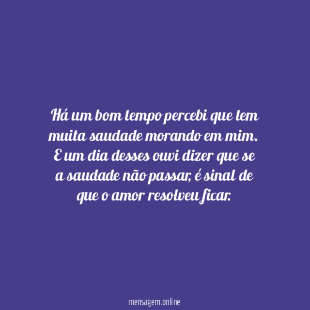 O amor resolveu ficar