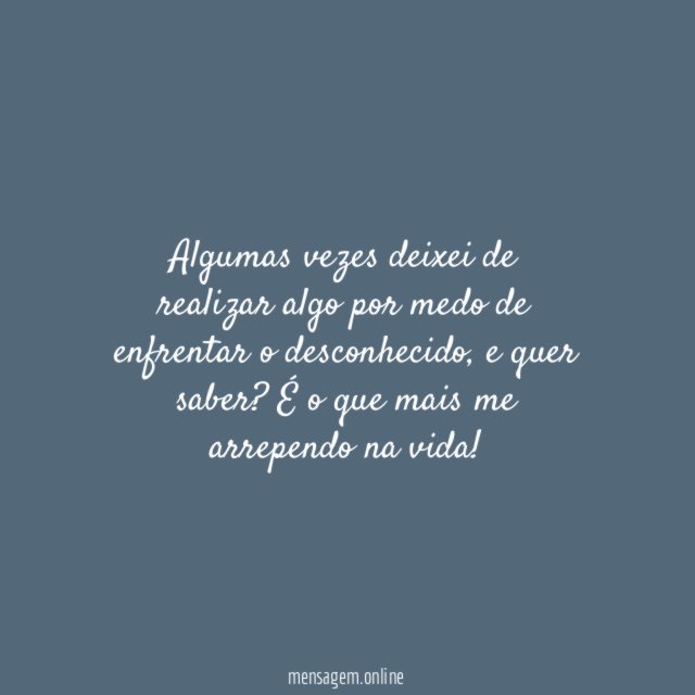 Pior arrependimento!