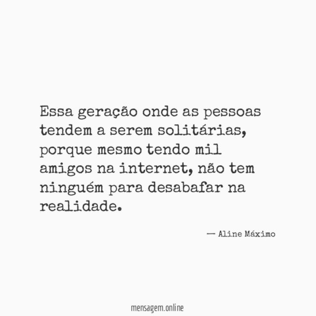 Essa geração onde as pessoas tendem a serem solitárias