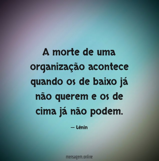 A morte de uma organização acontece quando os