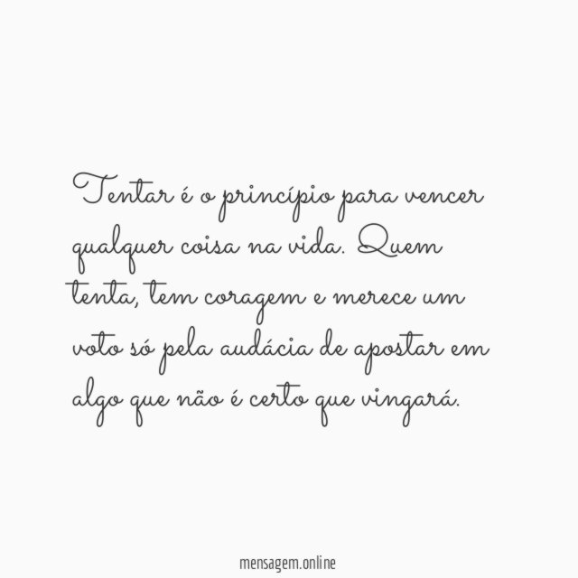O princípio para vencer qualquer coisa