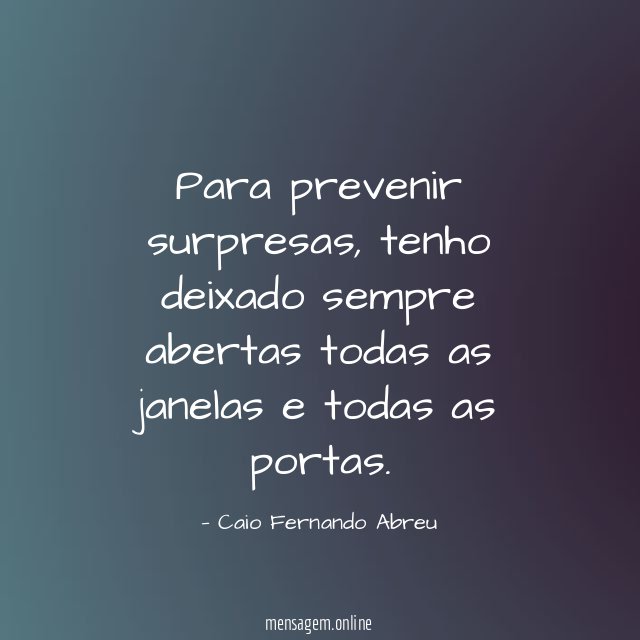 Para prevenir surpresas