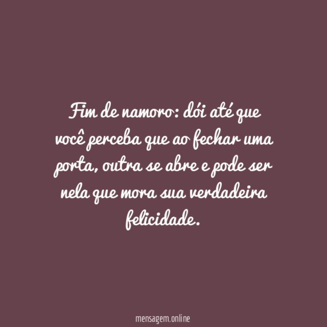 Sobre fim de namoro