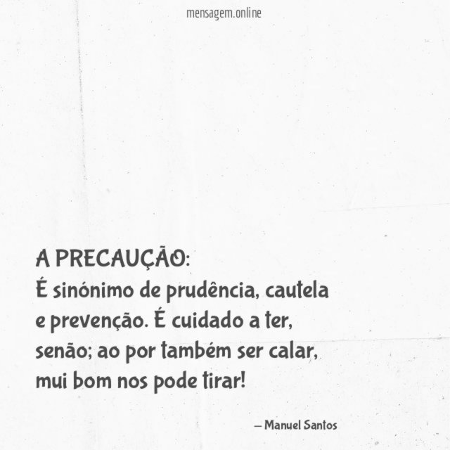 A PRECAUÇÃO