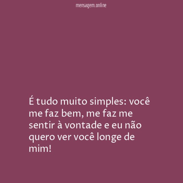 É tão simples…