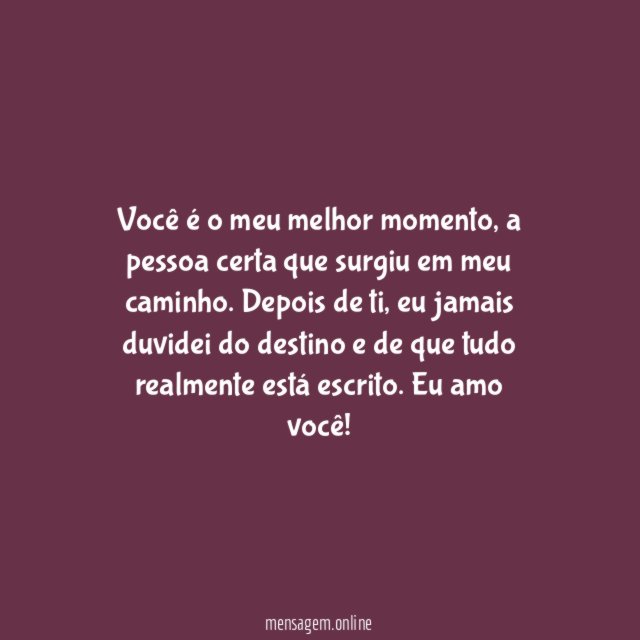 Eu duvidei do destino