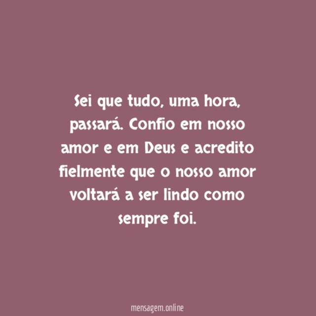Tudo melhorará!