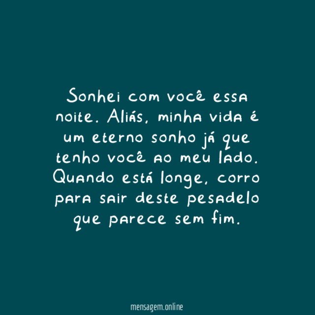 Sonhei com você