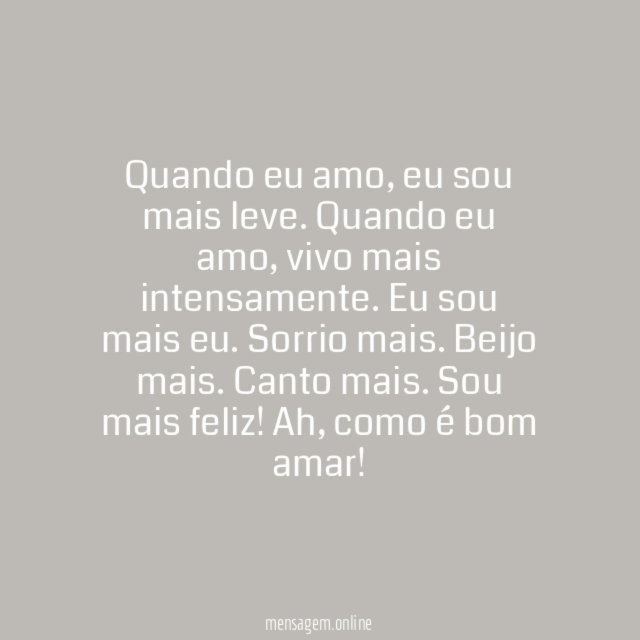 Como é bom amar