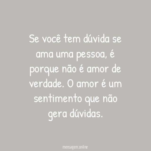 Não existe dúvida