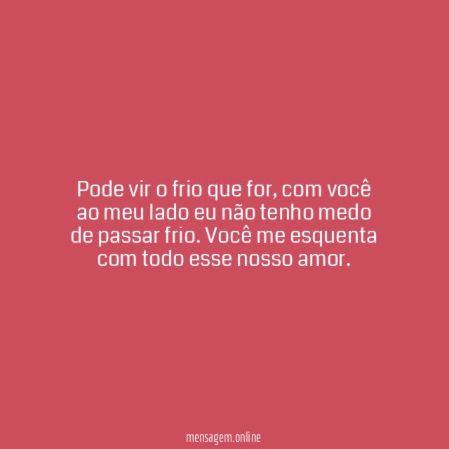 Amor que aquece