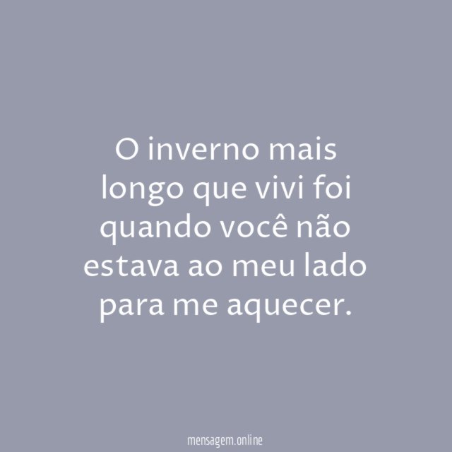 Sem você no inverno