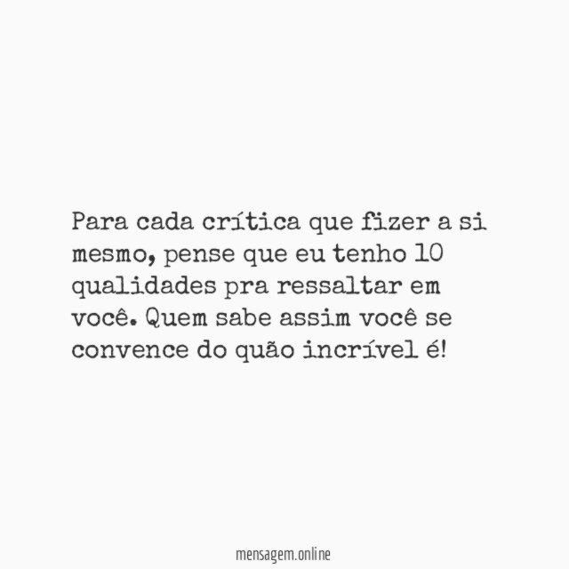 Você é incrível!