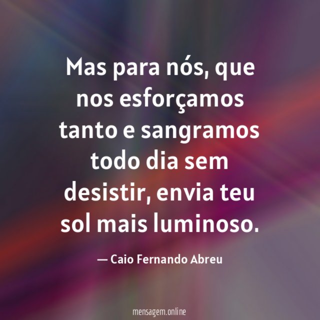 Mas para nós
