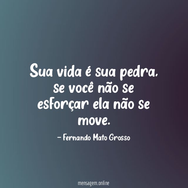 Sua vida é sua pedra