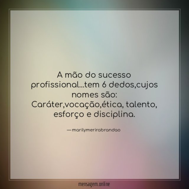 A mão do sucesso profissional