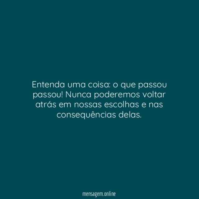 Não se pode voltar atrás