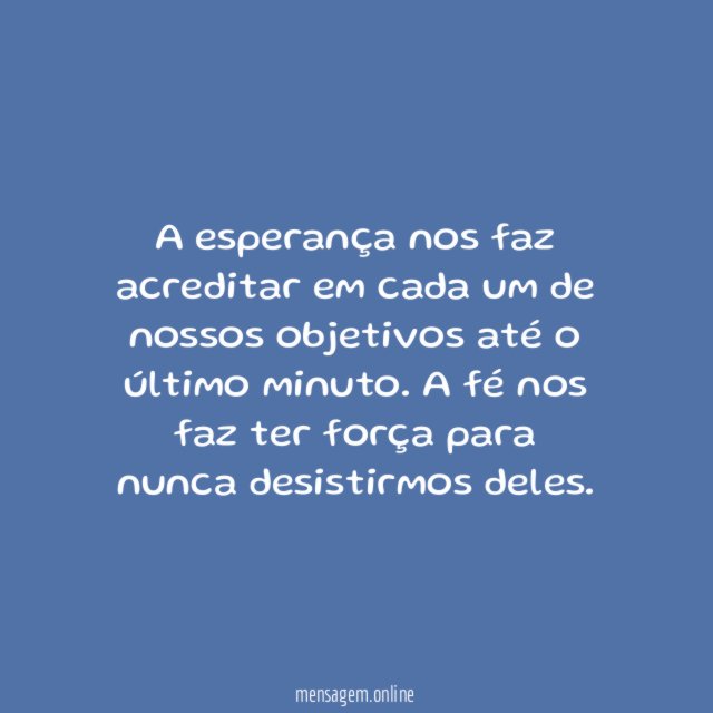 Fé e esperança
